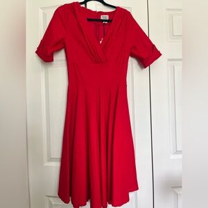 Unique Vintage Delores red swing dress